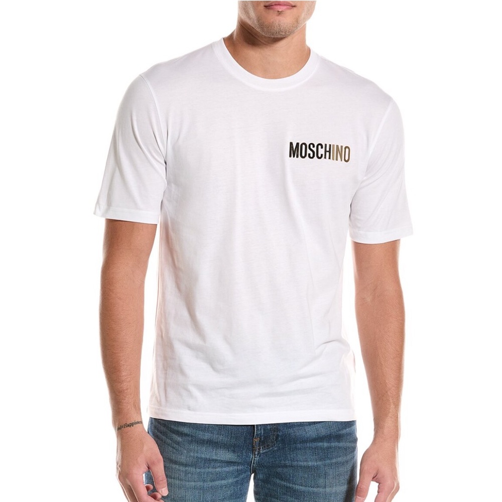 Moschino White Tee with Black Logo
